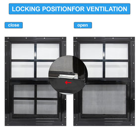 NeatiEase shed window black frame during installation for a clean flush look