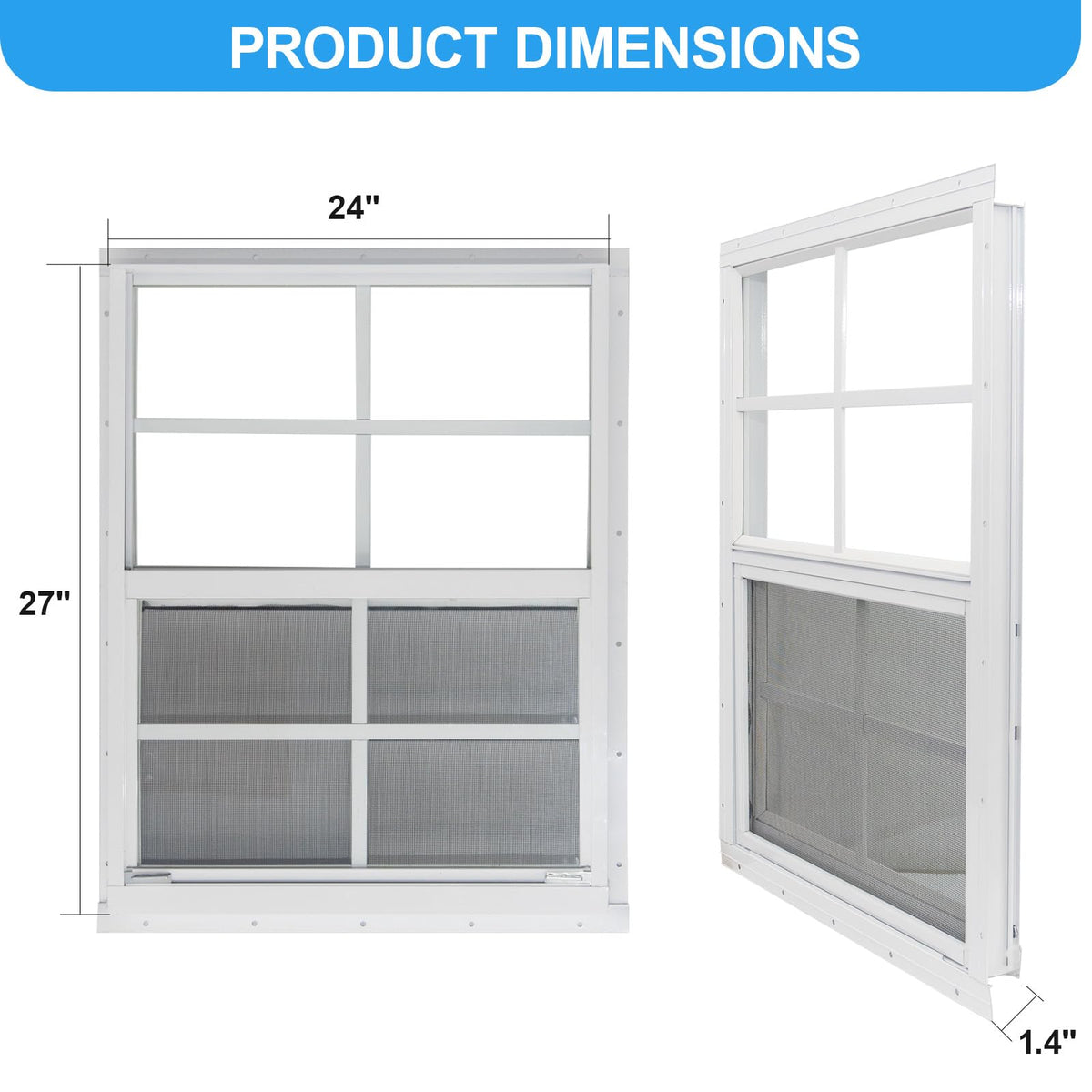 NeatiEase shed window side angle demonstrates a slim flush fit.