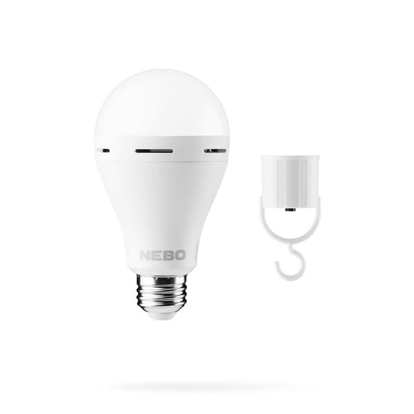 NEBO bulb glowing soft white 3000K for warm-neutral ambience