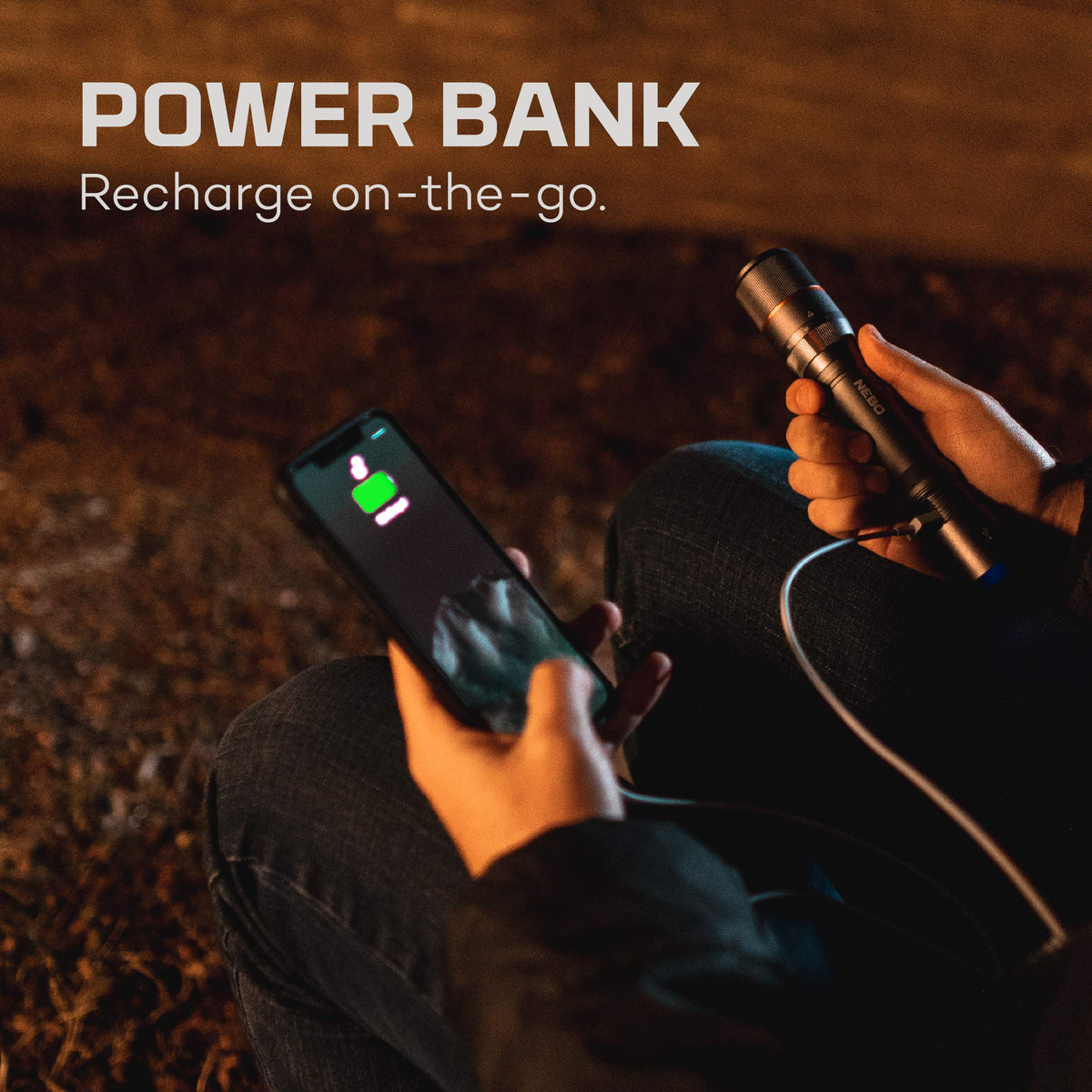 NEBO Davinci 2000 portable power bank charges devices during trips.