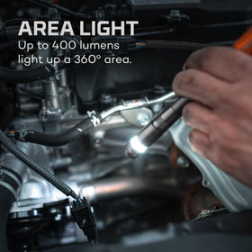 NEBO Inspector 500+ turbo mode delivers maximum brightness for hard-to-see areas.