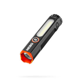 NEBO Mini Larry 500 flashlight beam illuminates tight corners.