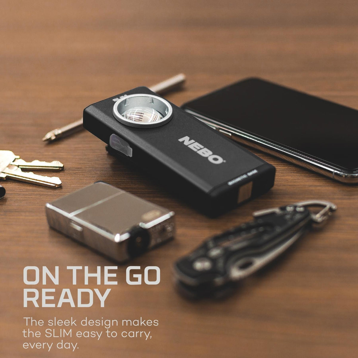 NEBO SLIM durable aluminum body with water and impact resistance