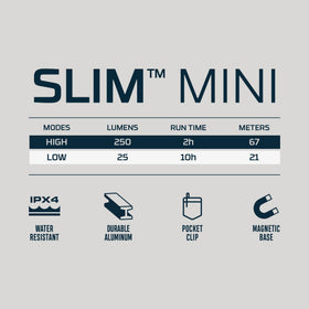 NEBO Slim Mini emergency lighting in cars, kits, and bags.