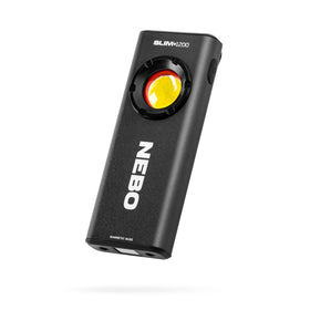 NEBO Slim+ 1200 pocket light in front view, bright coverage for outdoor tasks.