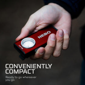 NEBO Slim Pocket Flashlight back view showing slim form factor.