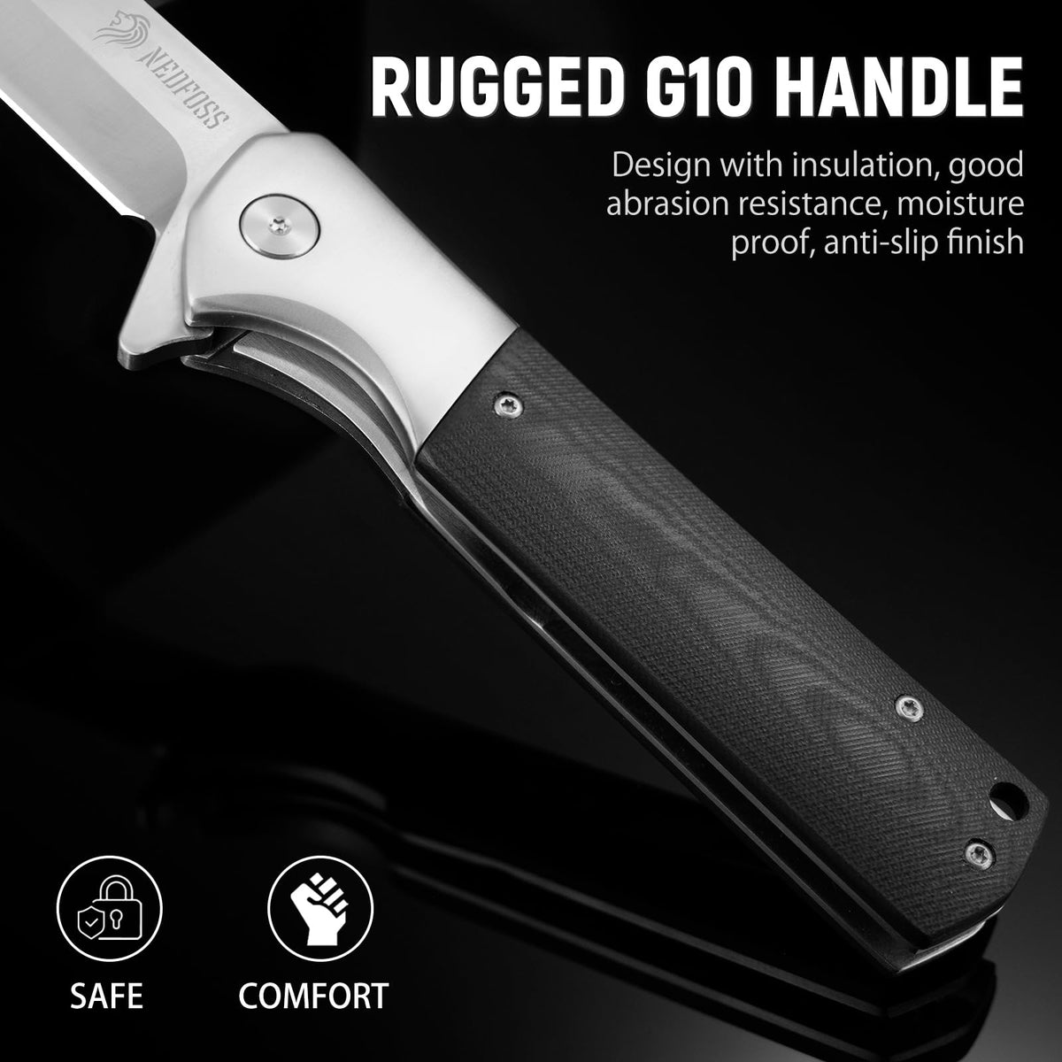 NedFoss BEAST knife 4 inch D2 blade offers sharp, durable cutting edge