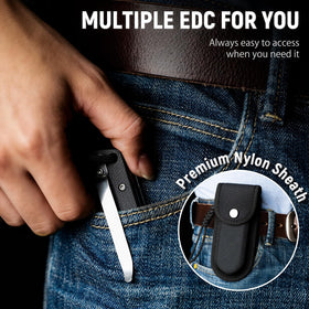 NedFoss BEAST folding knife with clip for easy pocket carry