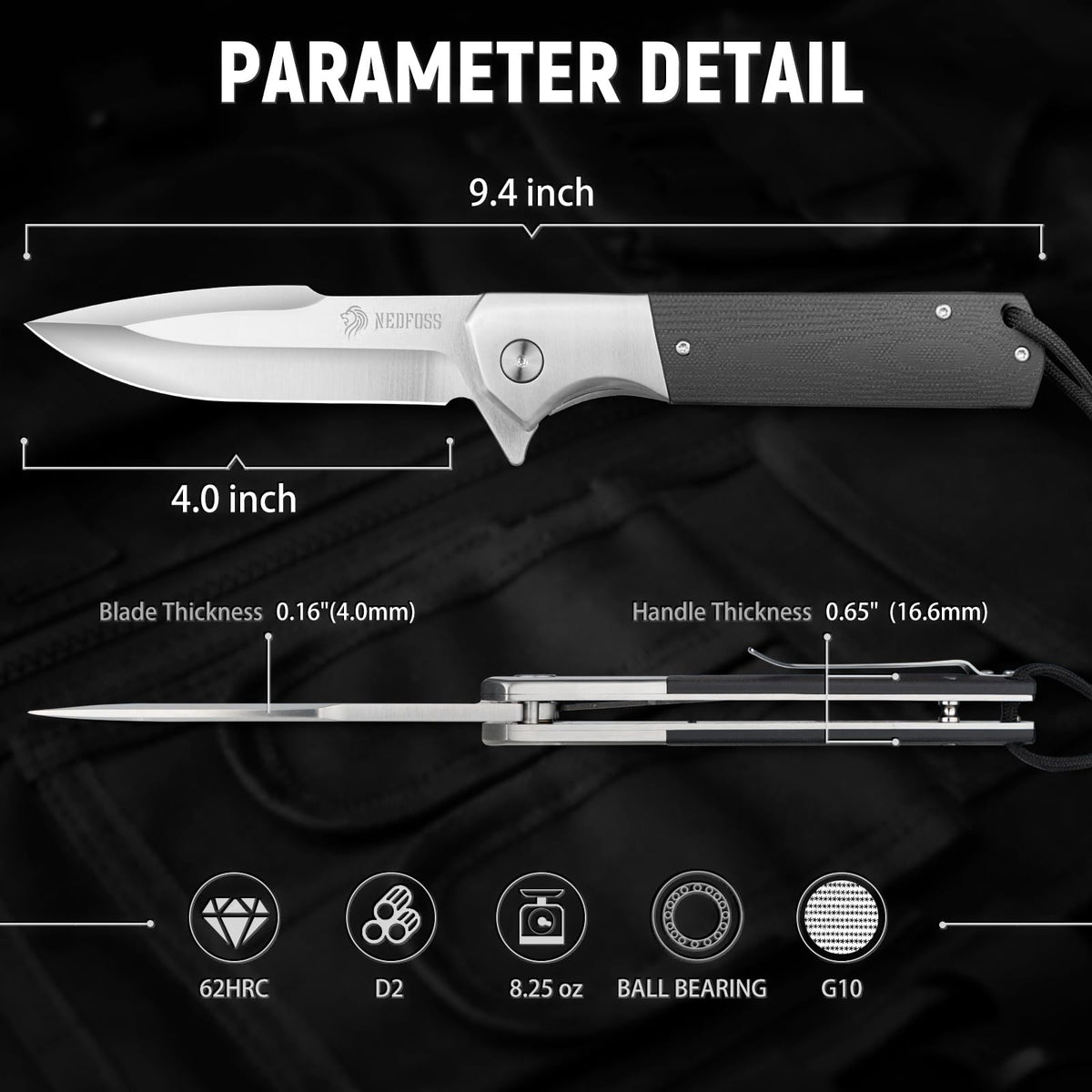 NedFoss BEAST heavy duty tactical knife designed for rugged outdoor tasks