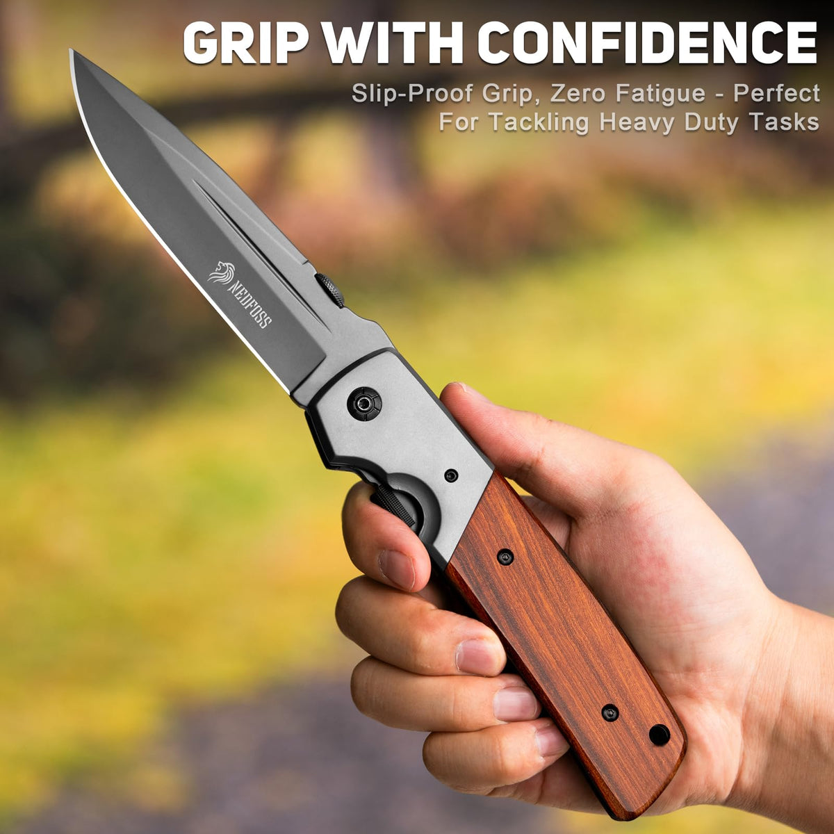 NedFoss DA52 pocket clip offers quick access during hikes and camping