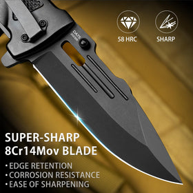 NedFoss DA75 closed knife with clip for secure everyday carry.