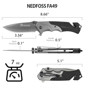 NedFoss FA49 7Cr17 stainless steel blade detail