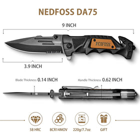 NedFoss pocket clip keeps the knife within reach.