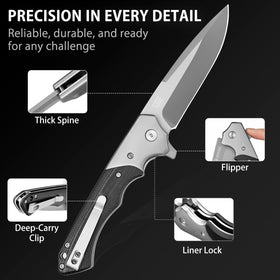 NedFoss safety liner lock folding knife provides secure blade lock