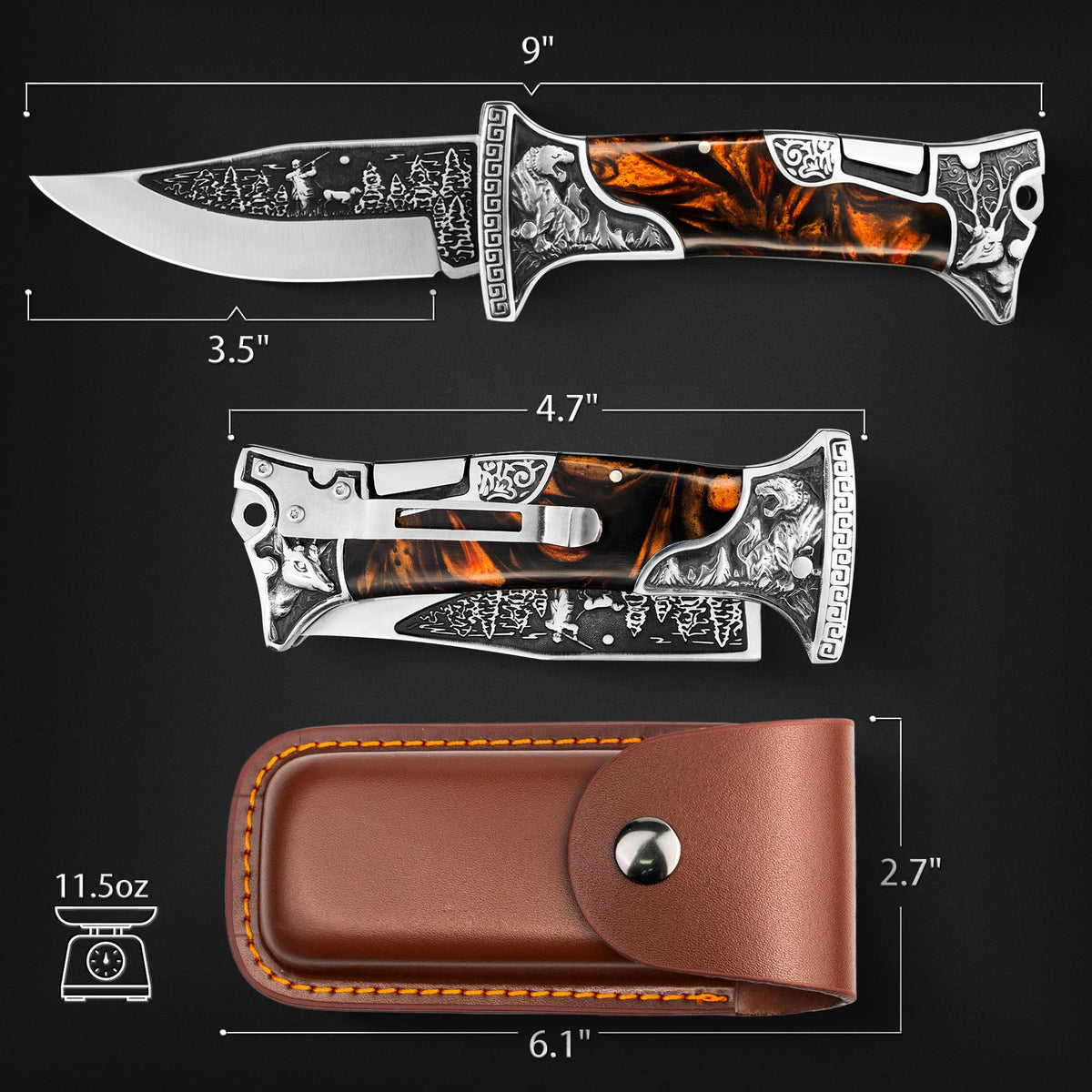 Decorated bolsters and grip texture on NedFoss Tiger Roar