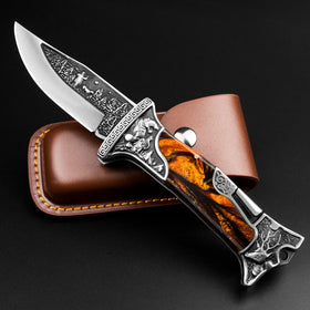 NedFoss Tiger Roar pocket knife with engraved design for stylish everyday carry