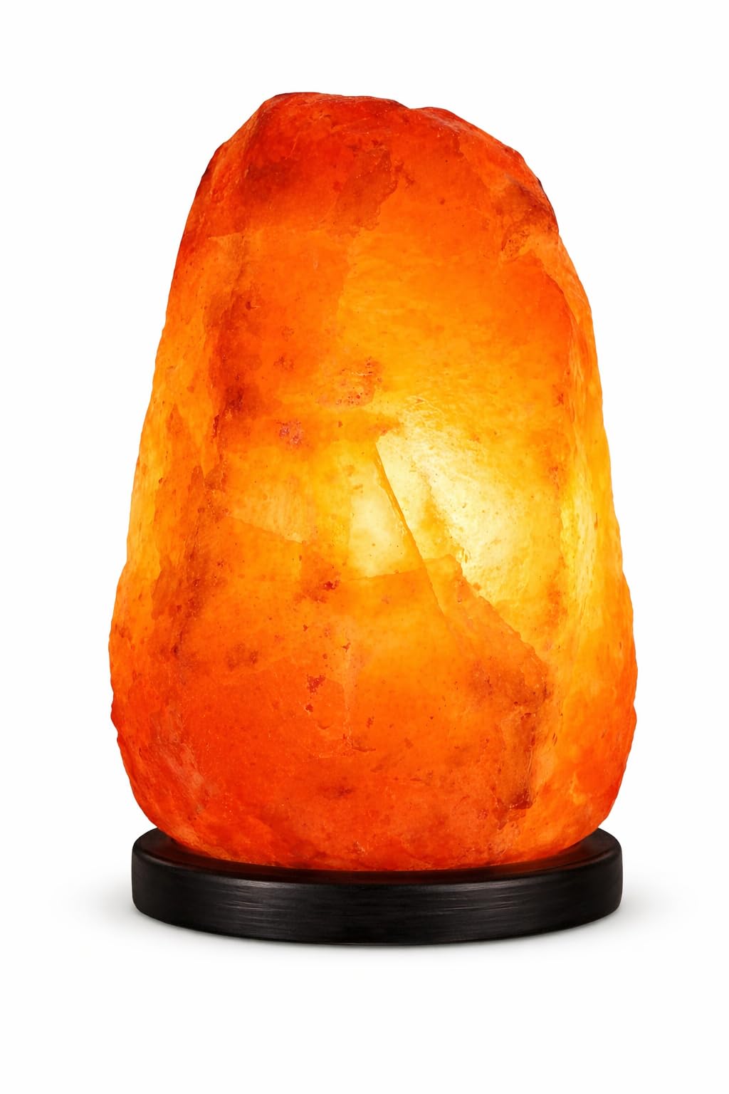 Needs&Gifts pink Himalayan salt lamp with pink glow for ambient lighting.