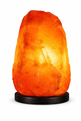Needs&Gifts pink Himalayan salt lamp with pink glow for ambient lighting.
