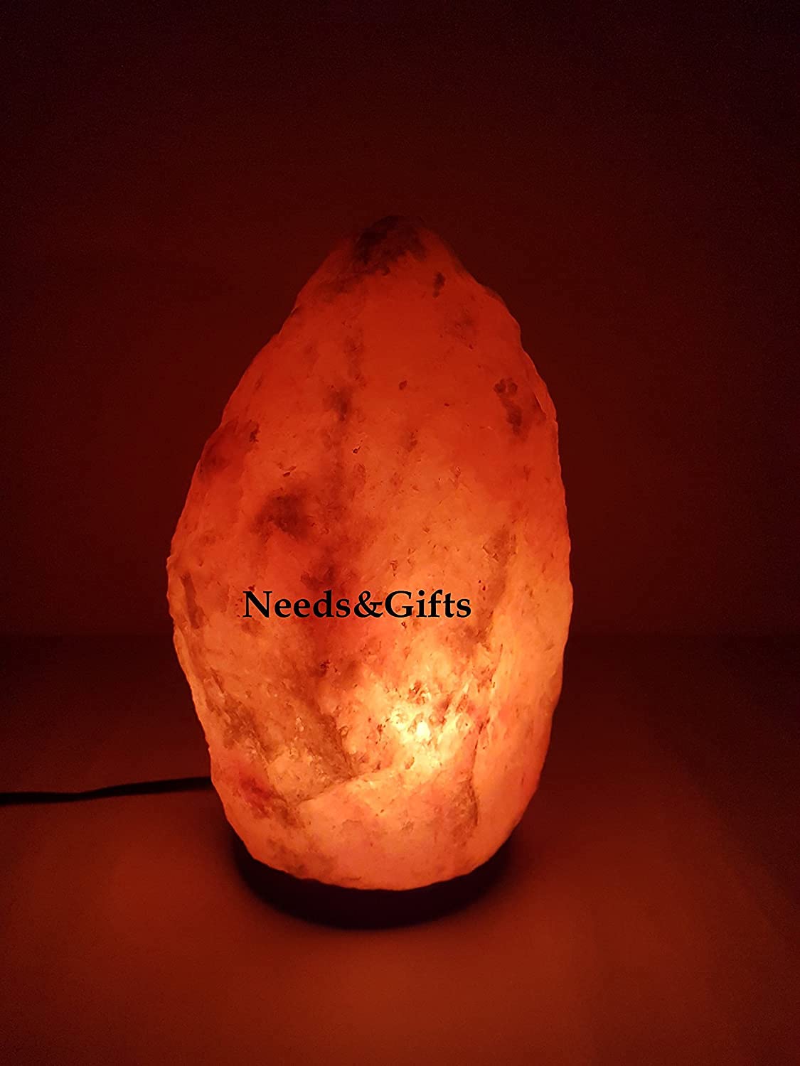 Dimmer-enabled salt lamp from Needs&Gifts for desk lighting.