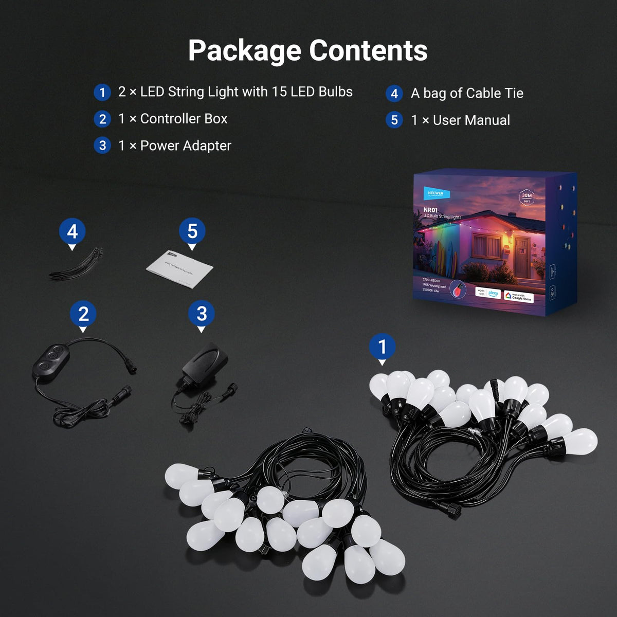 NEEWER 50+ scenes offer versatile ambience for any outdoor space