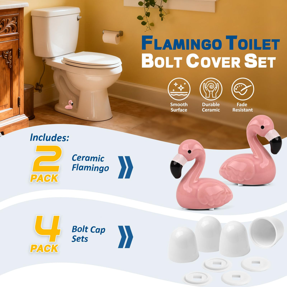 NEEXAN kiln-fired ceramic caps resist moisture and stains in bathrooms