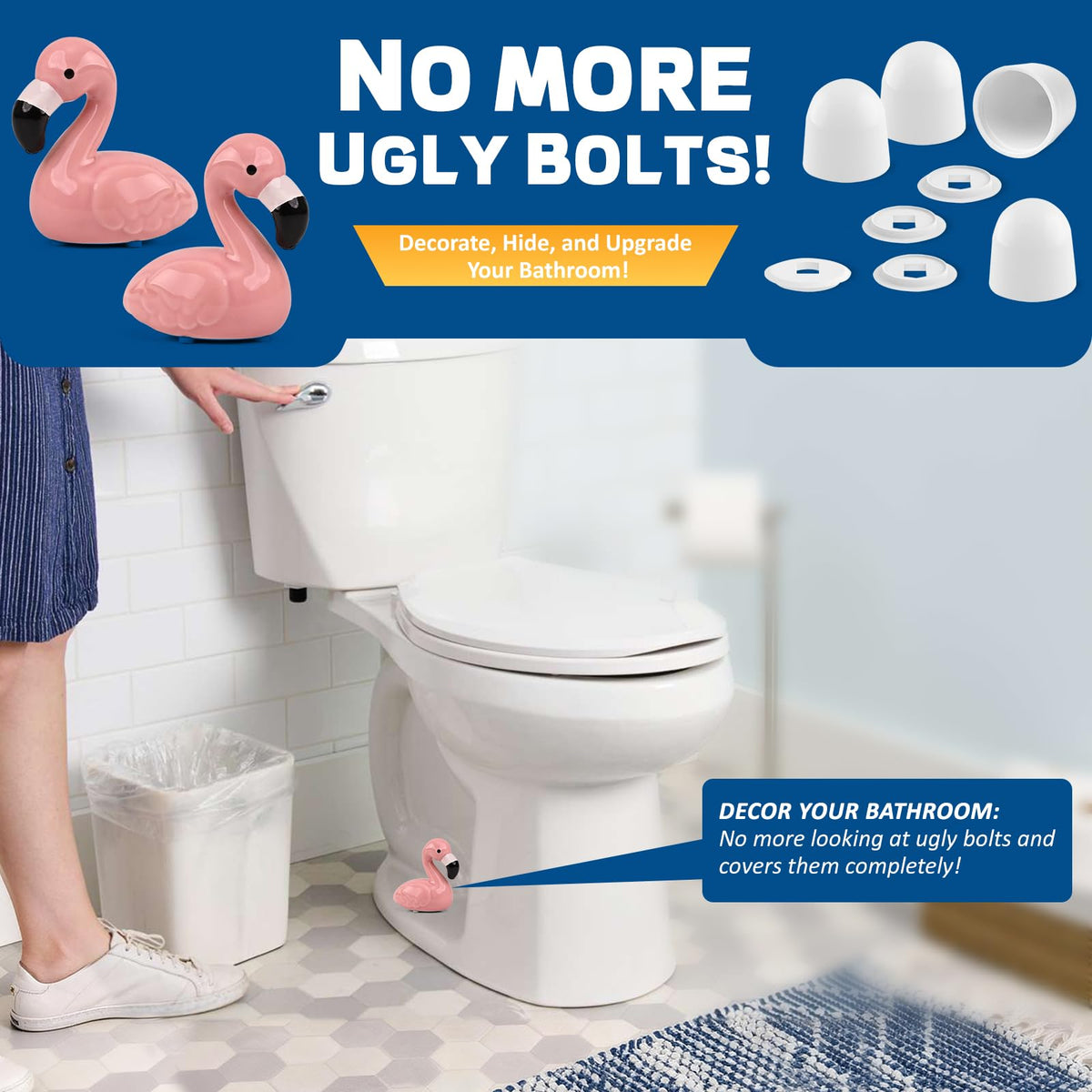 NEEXAN decorative flamingo caps transform small fixtures into cheerful design touches