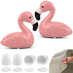 NEEXAN pink flamingo toilet bolt caps set enhances bathroom decor with playful charm