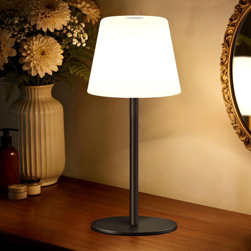 NEEZUKAR cordless table lamp with IP65 waterproof design for outdoor patios.