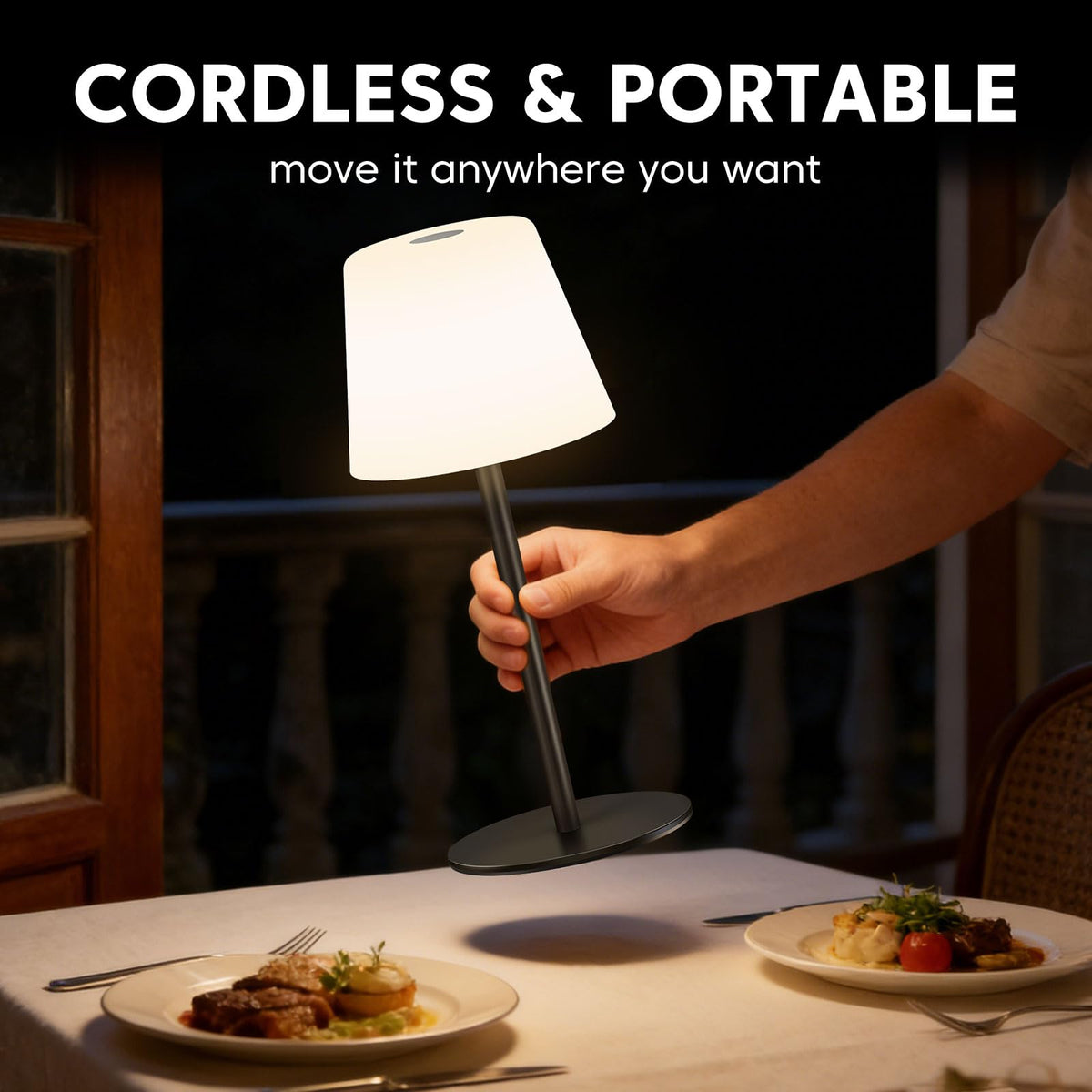 NEEZUKAR portable lamp ideal for outdoor patios, gardens, or camping adventures.