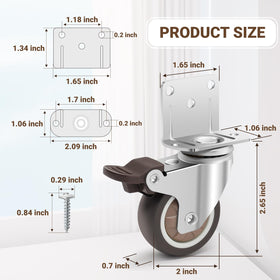 Nefish 2in rubber casters reduce floor scratches on wood and tile.