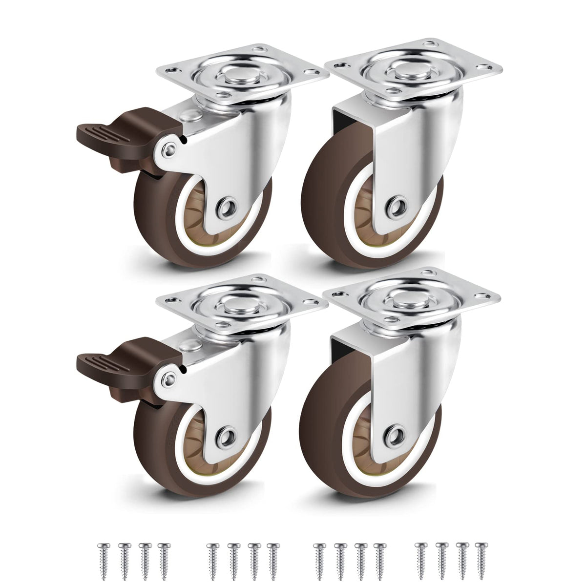 Nefish 2-inch swivel caster with brake for smooth, controlled furniture movement.