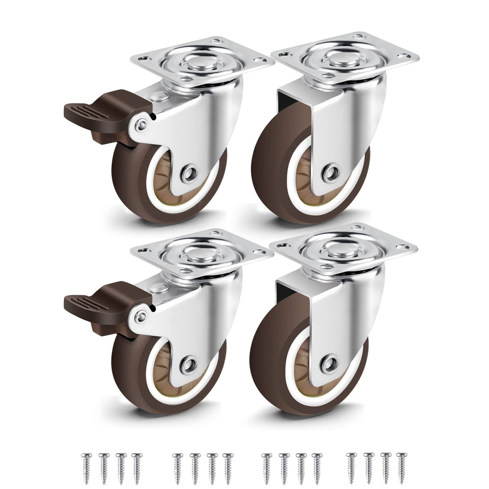 Nefish 2-inch swivel caster with brake for smooth, controlled furniture movement.