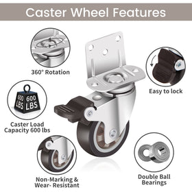 Nefish heavy-duty caster set supports up to 600 lbs.