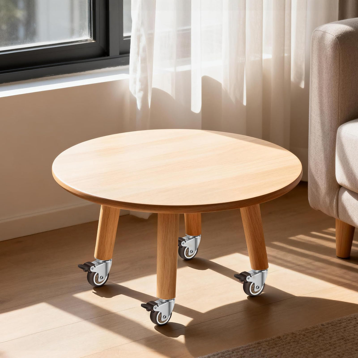 Nefish caster wheels reduce noise during moves across spaces.
