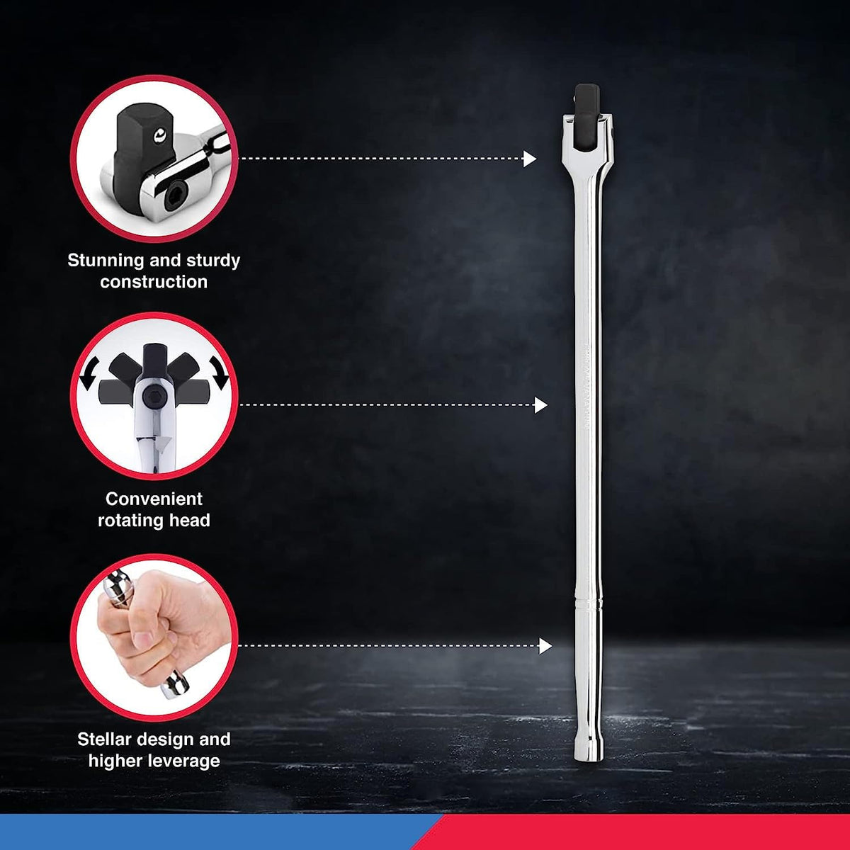Neiko 00200A CR-V steel construction guarantees lasting durability.