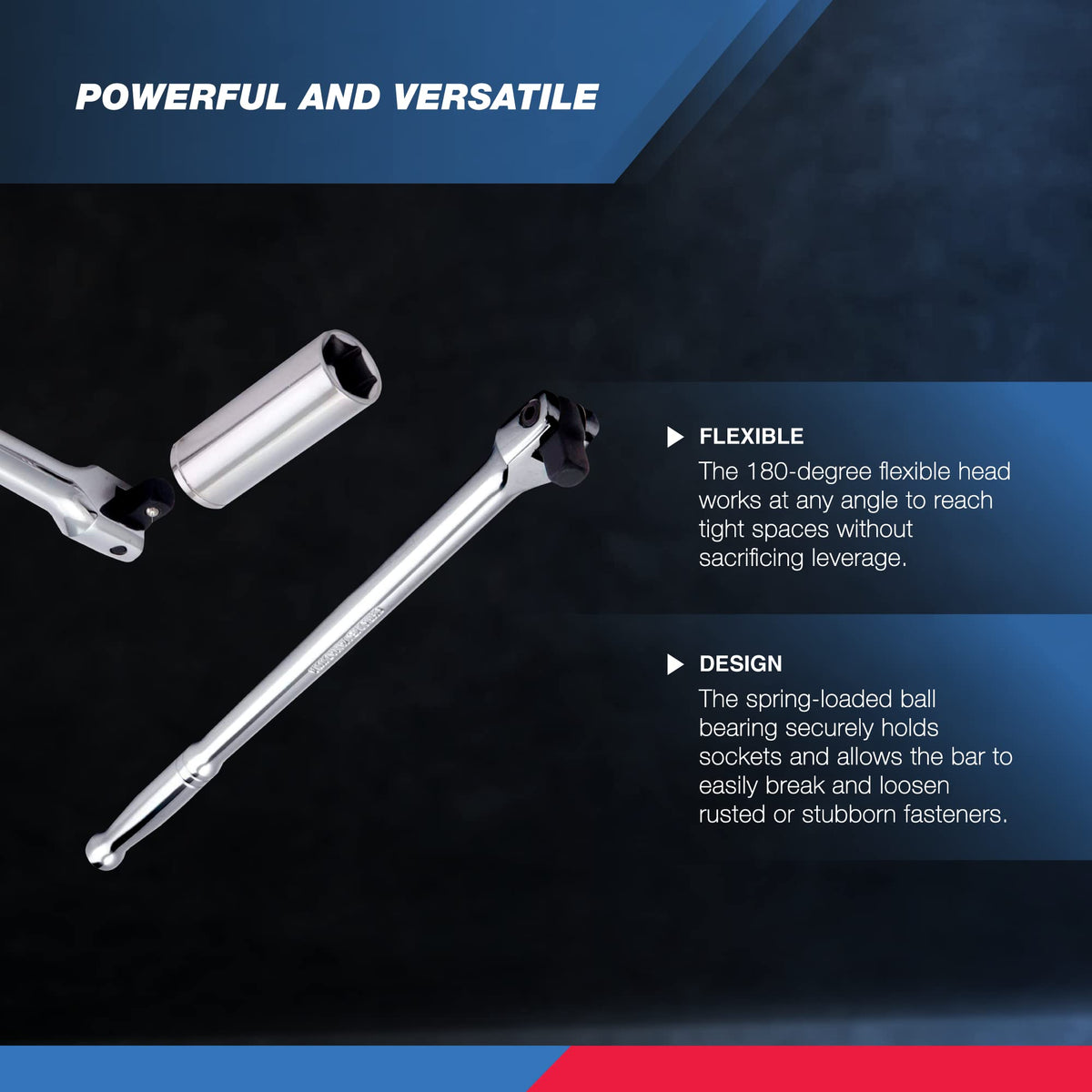 NEIKO 00206A chrome-moly drive head provides durable heavy-duty torque.