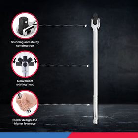 NEIKO 00206A spring-ball detent keeps sockets secure during stubborn fasteners.