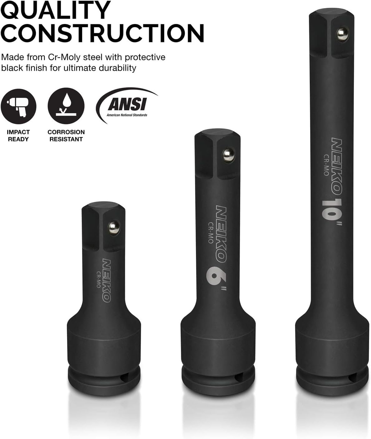 NEIKO 00236A extension bar 6 inch extends reach in tight spaces for automotive work.