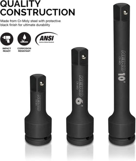 NEIKO 00236A extension bar 6 inch extends reach in tight spaces for automotive work.