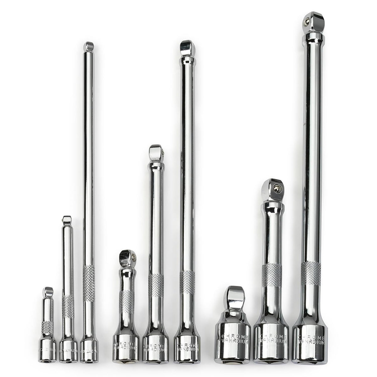 NEIKO 00249A wobble extension set chrome finish close up shows corrosion resistance
