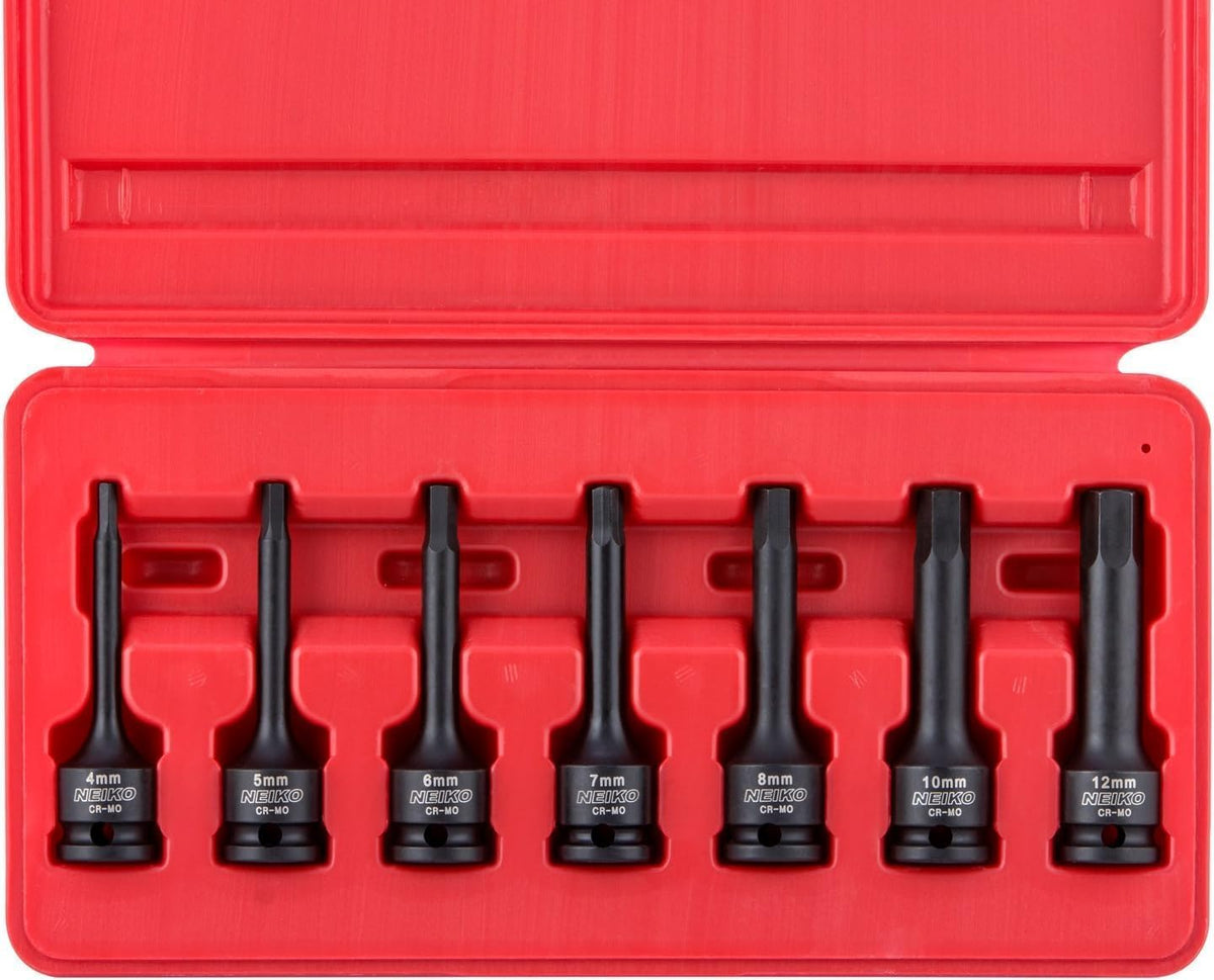 NEIKO 01130B 3/8 drive Allen socket set in case for organized DIY projects
