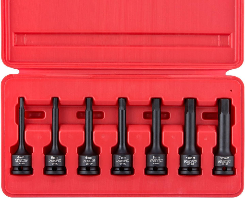 NEIKO 01130B 3/8 drive Allen socket set in case for organized DIY projects