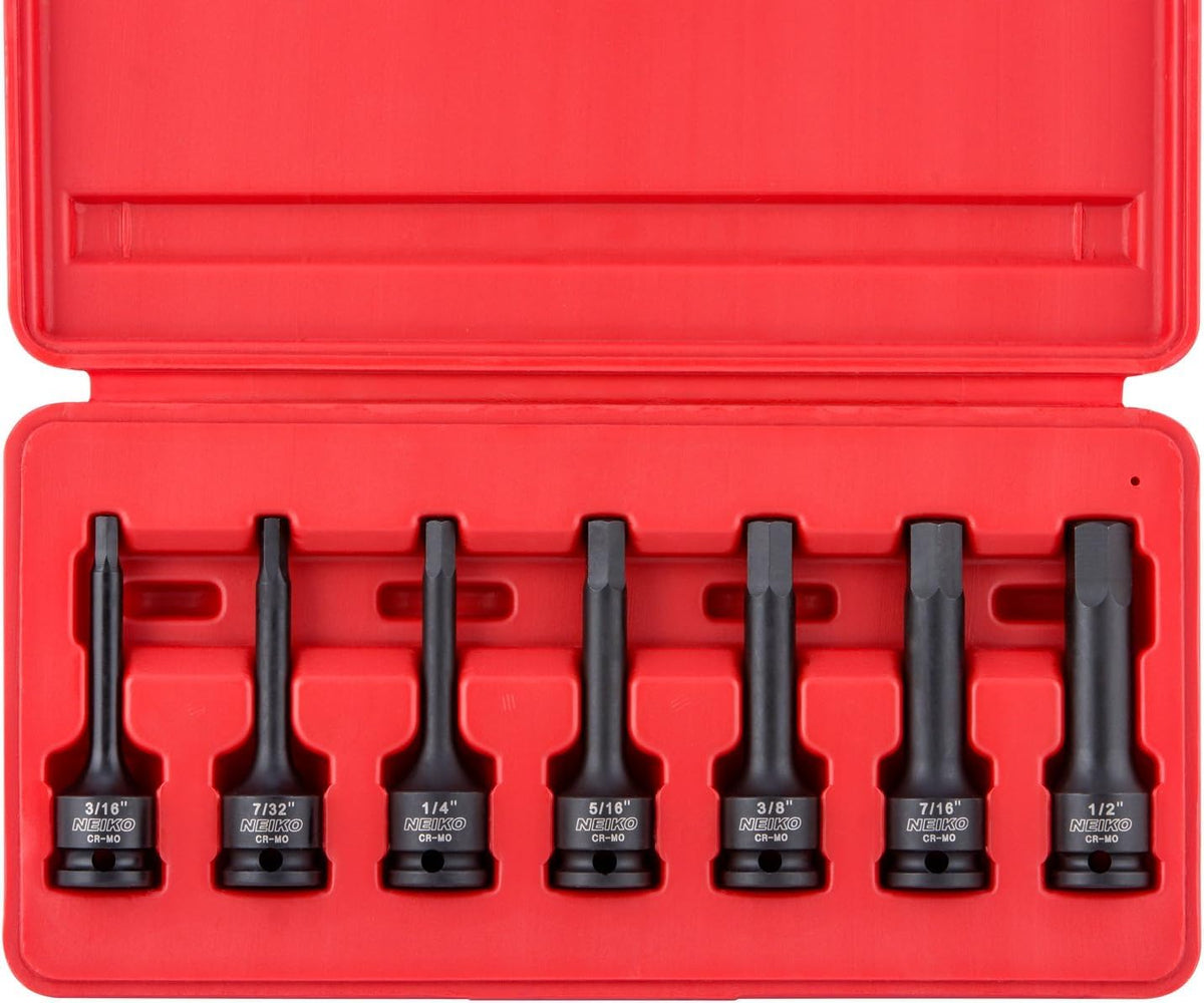 NEIKO 01131B 3/8-inch drive Allen sockets organized in case for easy access