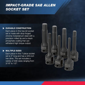 NEIKO 01131B SAE 3/16-inch hex socket with laser-etched sizing for quick ID