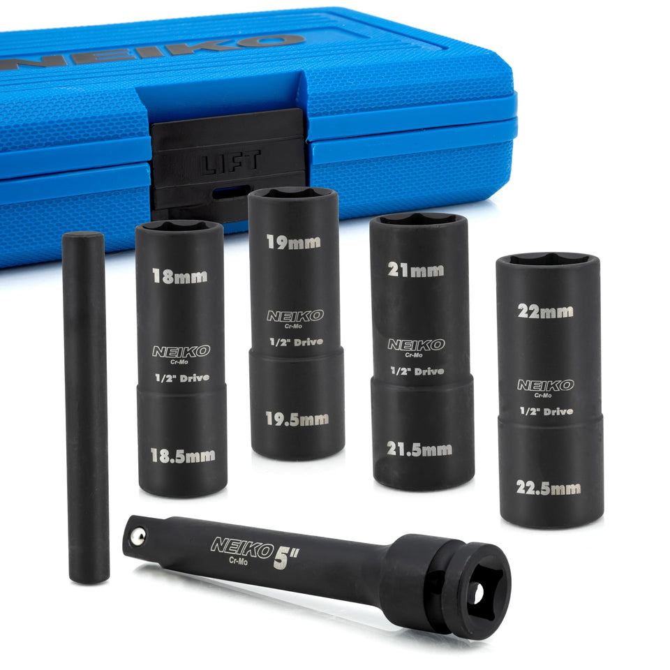 NEIKO 02290B flip socket for 18mm and 18.5mm sizes eases lug nut removal.