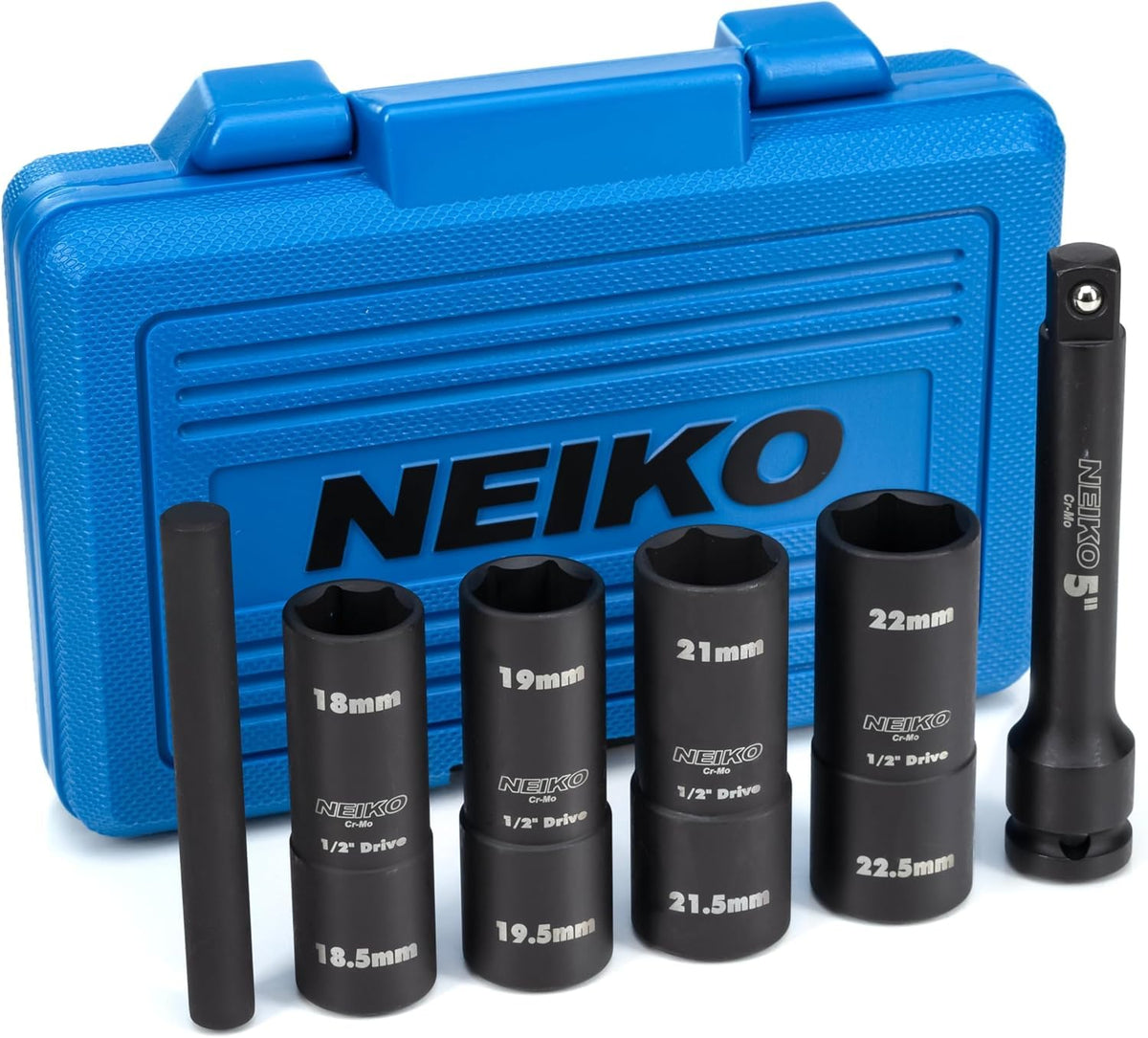 NEIKO 02290B dual-side socket simplifies quick size changes during wheel work.