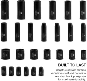 NEIKO 02433A six-point hex sockets prevent rounding under high torque during tough repairs.