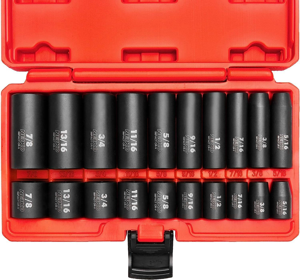 NEIKO 02434A 3/8-inch drive socket set in a rugged case for transport