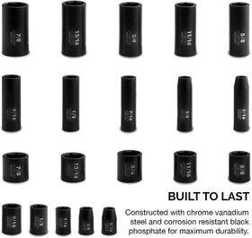 NEIKO 02434A standard SAE sockets for quick size identification