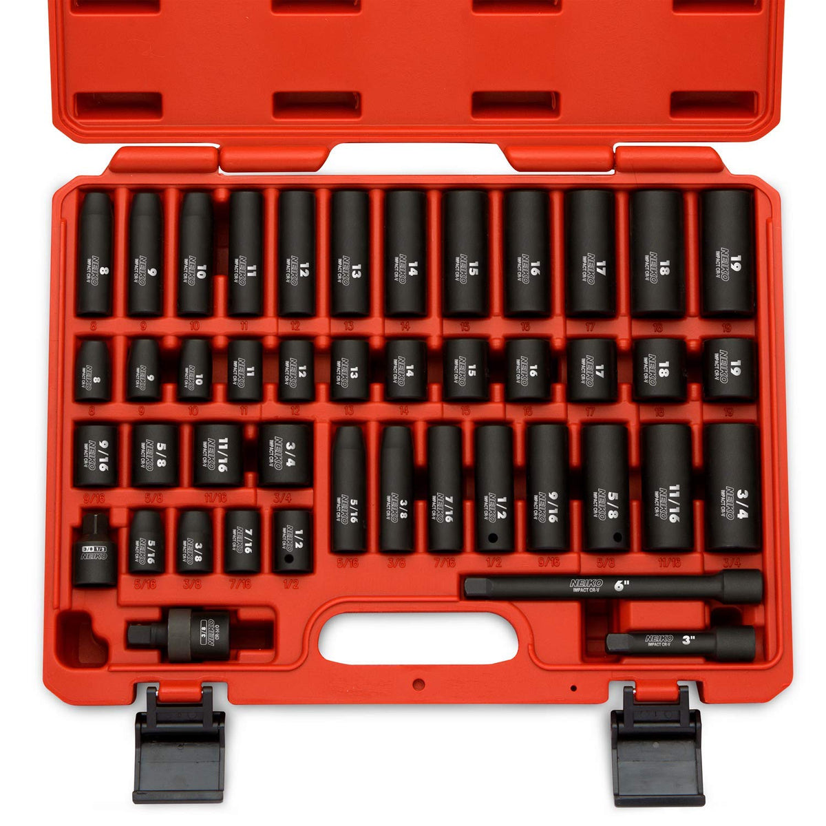 NEIKO 02440A socket set assembled for fast on-site identification.